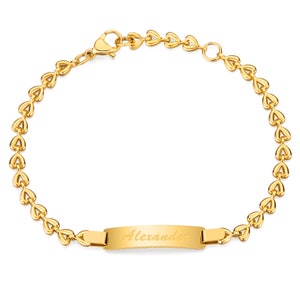 Tina&Co Cadeaux personnalisés pour bébé, bracelets pour bébé fille, plaqué or 18 carats, cadeaux personnalisés pour bébé et femme 2313A
