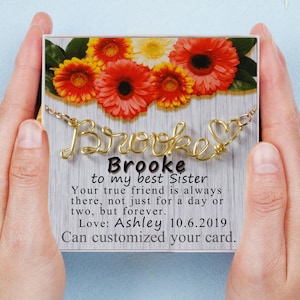 Name Necklace, Customized Name Necklace,  Personalized Necklace, Name Wire Necklace Gift for Her, with Note Card,Gold ,Silver ,Rose Gold.