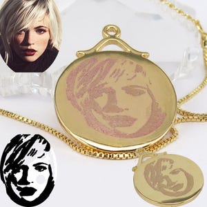 for Camille two Photo Necklaces  Portrait Necklace, Custom Photo charm, Photo Jewelry,  Photo Engraved Jewelry