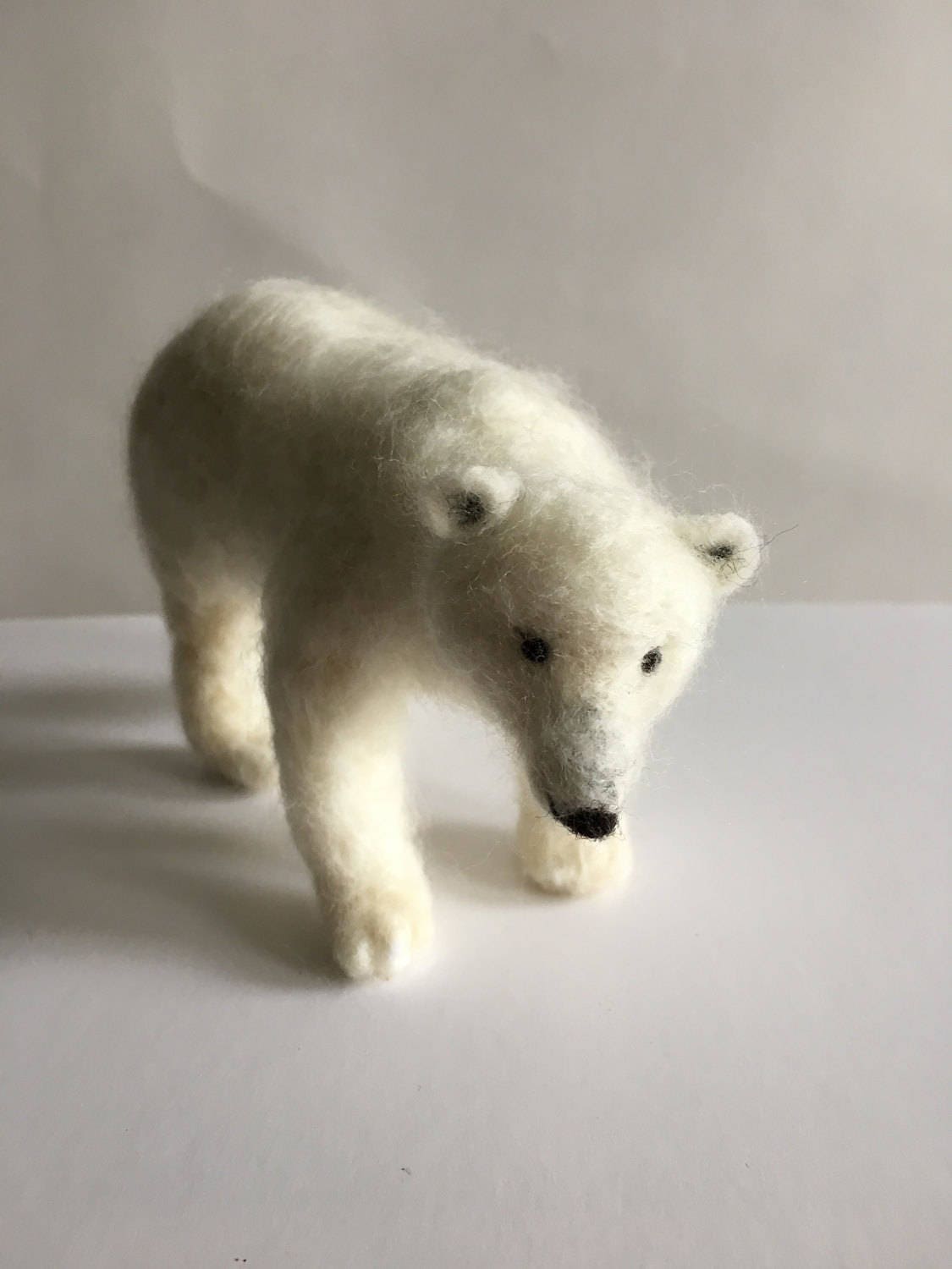 Handmade Needle Felted Polar Bear Etsy