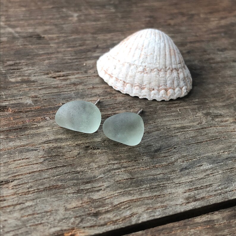 unique earrings Sea Glass Earrings Moray Firth sea glass recycled Lockdown present sea foam Scottish sea glass earrings Cullen beach