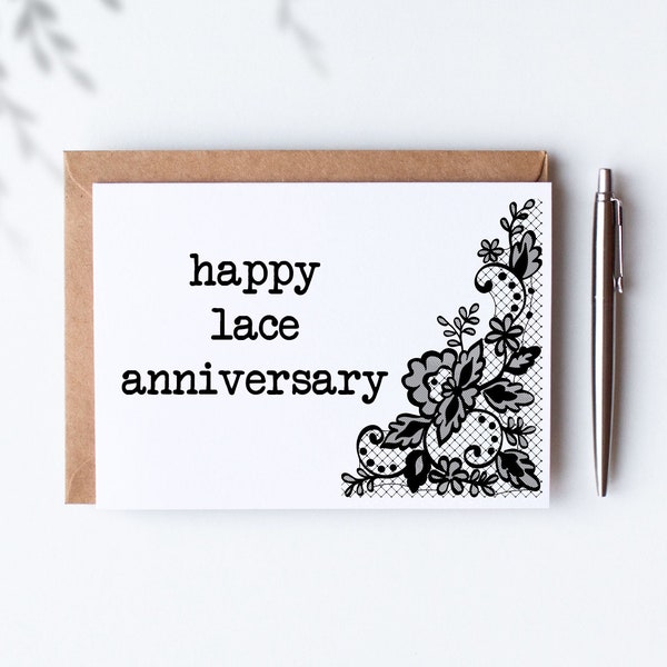 13th Anniversary Card - 13th Anniversary Gifts for Her - 13th Anniversary Gifts for Him 13th Anniversary Gift Lace 13 Year Anniversary Card