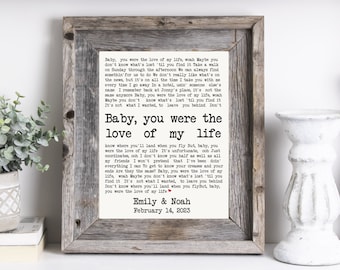 Valentines Gifts Wedding Song Lyric Art Anniversary Gift for Him Custom Song Lyrics Wall Art Gift for Wife Personalized Gifts for Couple