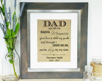 LOSS OF FATHER - In Memory of Dad Sympathy Gifts - Death of Father - Sympathy Gift for Loss of Dad - Memorial Sign In Memory of Loved One