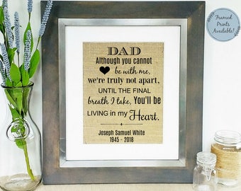 MEMORIAL GIFT DAD - Sympathy Gift for Loss of Dad - Loss of Father - Memorial Gifts - Dad Memorial - Condolence Gifts for Men - Bereavement