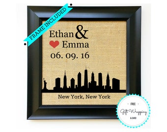 FRAMED {40 Major Cities} Personalized Wedding Gift Ideas Engagement Gift Idea Anniversary Gift for Couples Bridal Shower Gift Wedding Shower
