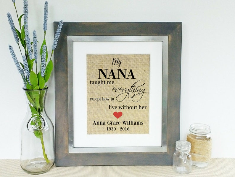 Personalized Memorial Gift for Death of Nana Tribute Gift Idea Etsy