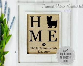 HOME Sign Family Name SIGNS for Families Housewarming Gift House Warming Gifts for New Home  House Gifts Dog Breed Sign Dogs Pet Lover Gift