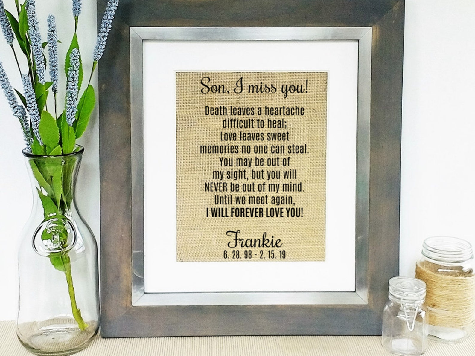 LOSS OF SON Sympathy Gift Memorial Gift Son Death of Son Etsy UK