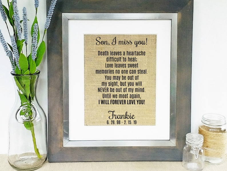 LOSS OF SON Sympathy Gift Memorial Gift Son Death of Son Etsy