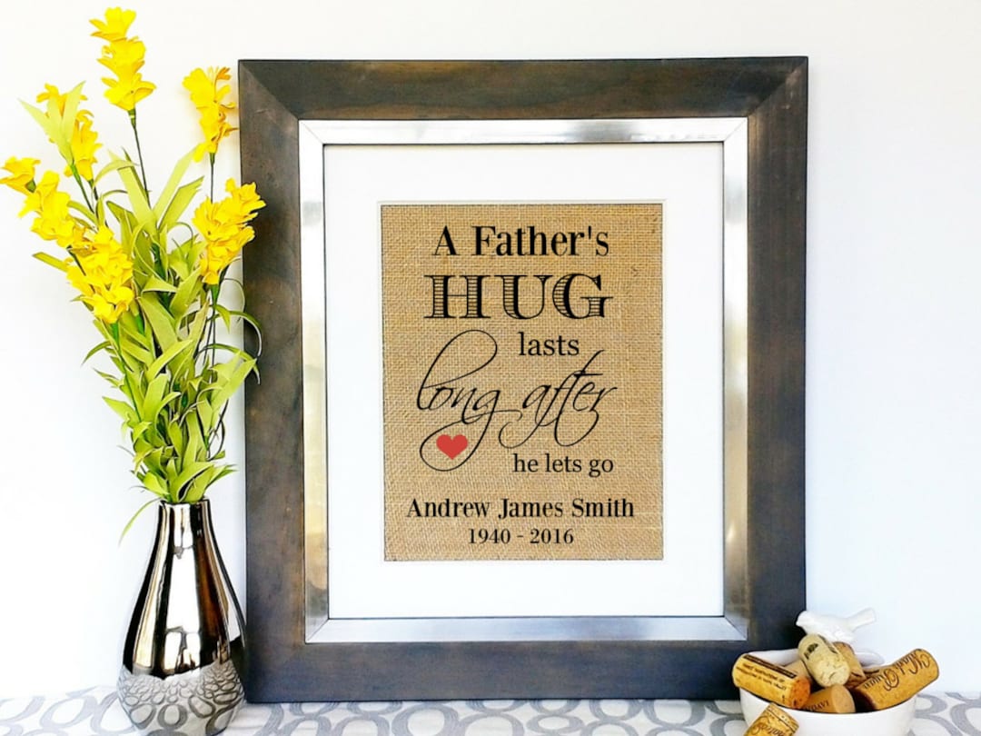 IN MEMORY of DAD Sympathy Gifts Men Death of Dad Death of Father Loss of Dad Memorial Signs in