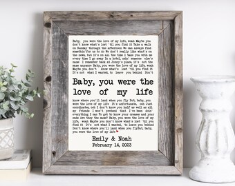 Wedding Song Print Wedding Gift Idea Custom Lyrics Wedding Print Framed Personalized Wedding Gift Custom Wedding Present First Dance Gift