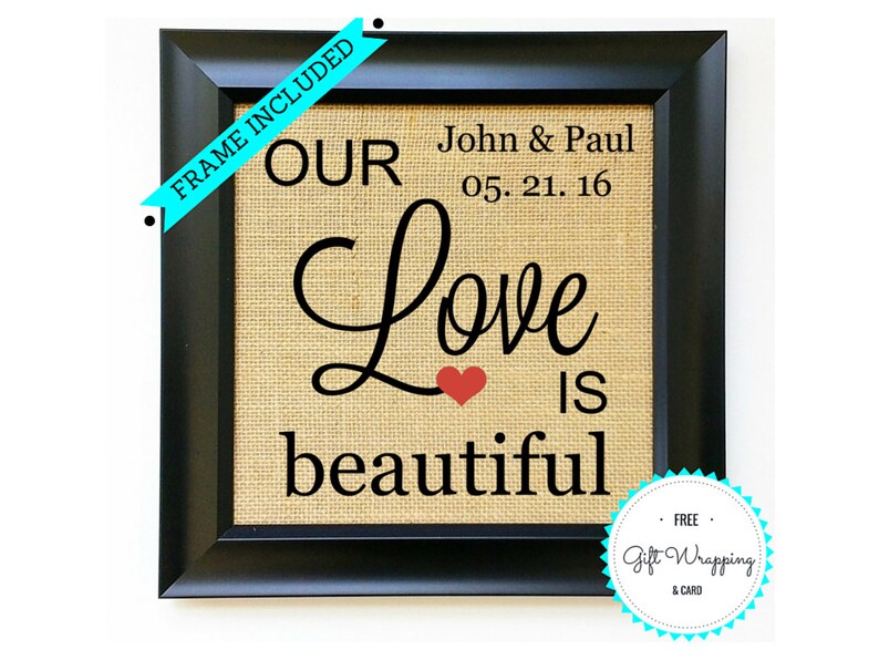 FRAME INCLUDED Wedding Gift for Gay Couple Same Sex Couples Etsy
