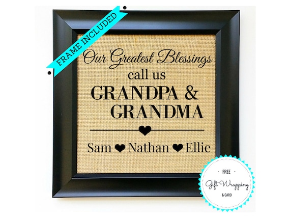 Personalized Gift Grandparent Picture Frame Gift For Grandparents {Our Greatest Blessings...} Custom Photo Frame Grandparent/'s Day Gift