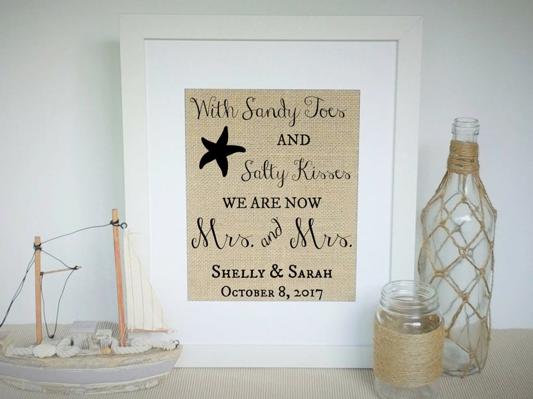 Lesbian WEDDING Gift for Couple Women Gay Beach Theme Destination Gifts ...