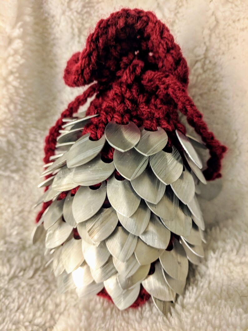 Large Shabby Chic Silver Scaled Dice Bag