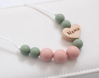Personalised Nursing Necklace: Silicone Sensory Fiddle Necklace, New Mum Gift