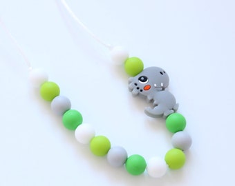 Kids Dinosaur Necklace: Children's Sensory Silicone Necklace with Breakaway Clasp