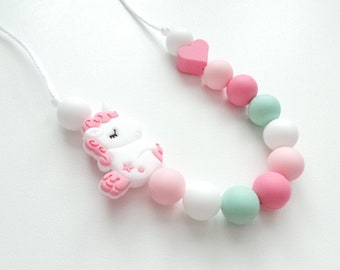 Unicorn Kids Necklace – Beaded Children's Jewellery with Breakaway Clasp
