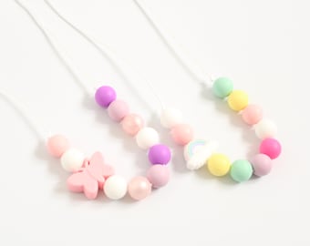 Kids Silicone Necklace: Sensory Fiddle Necklace with Breakaway Clasp
