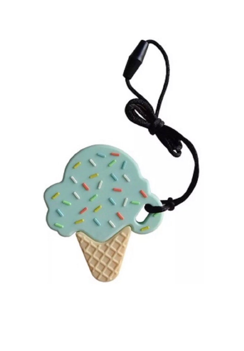Baby Teether Ice Cream Silicone BPA Free Teething Toys Pendant Necklace Pacifier