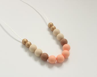 Silicone Nursing Necklace: True Spring colour palette Sensory necklace New Mum Gift