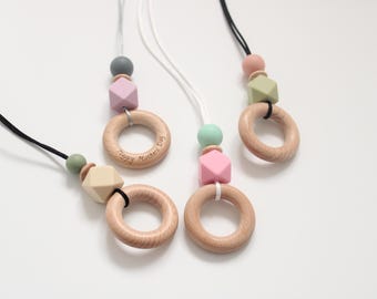 Personalised Nursing Necklace: Silicone Sensory Fiddle Necklace, New Mum Gift