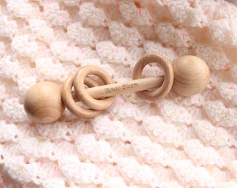 Personalised engraved rattle toy