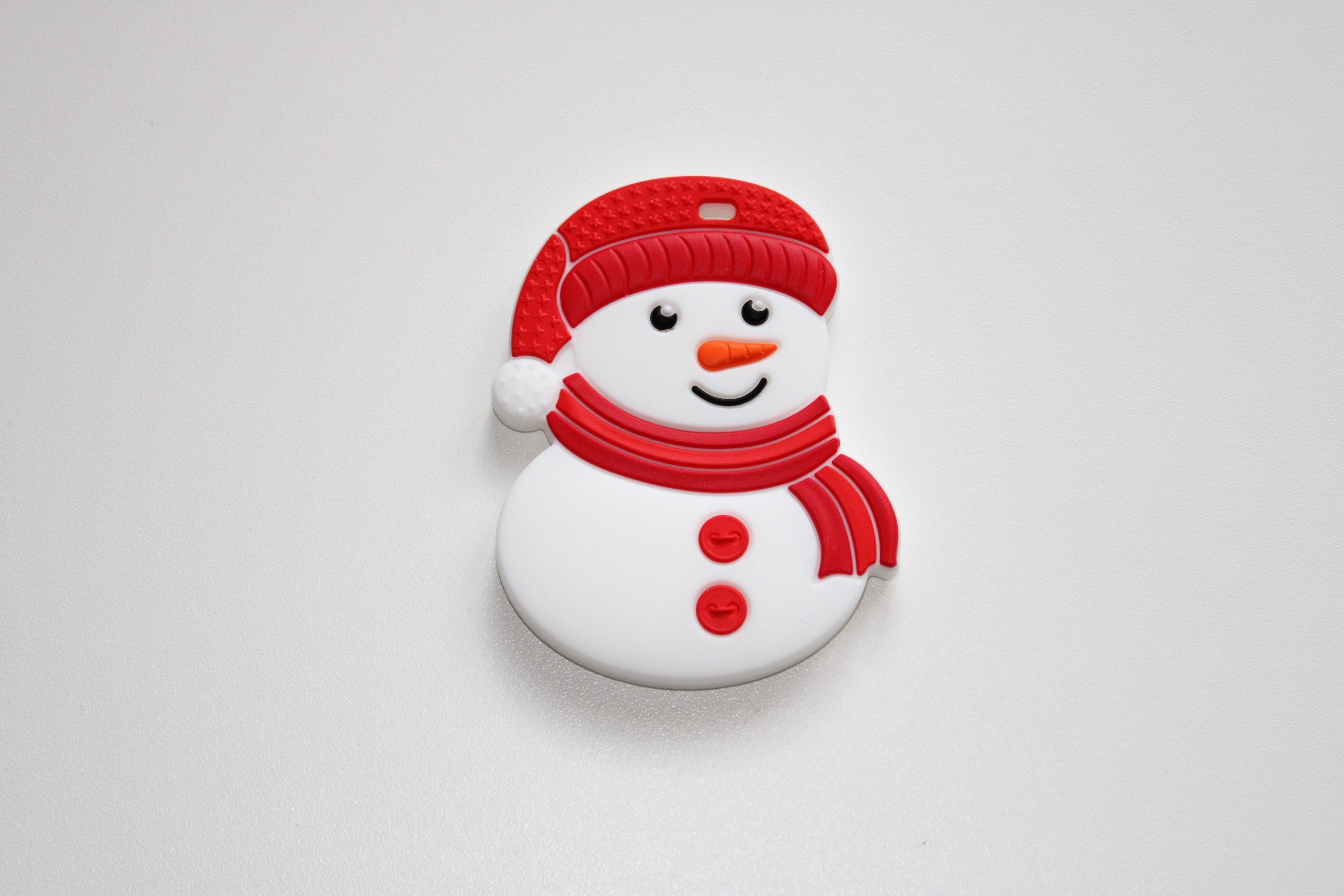 10pcs Mini Christmas Series Snowman Silicone Beads Gift DIY Pacifier  Necklace Accessories Baby Toys