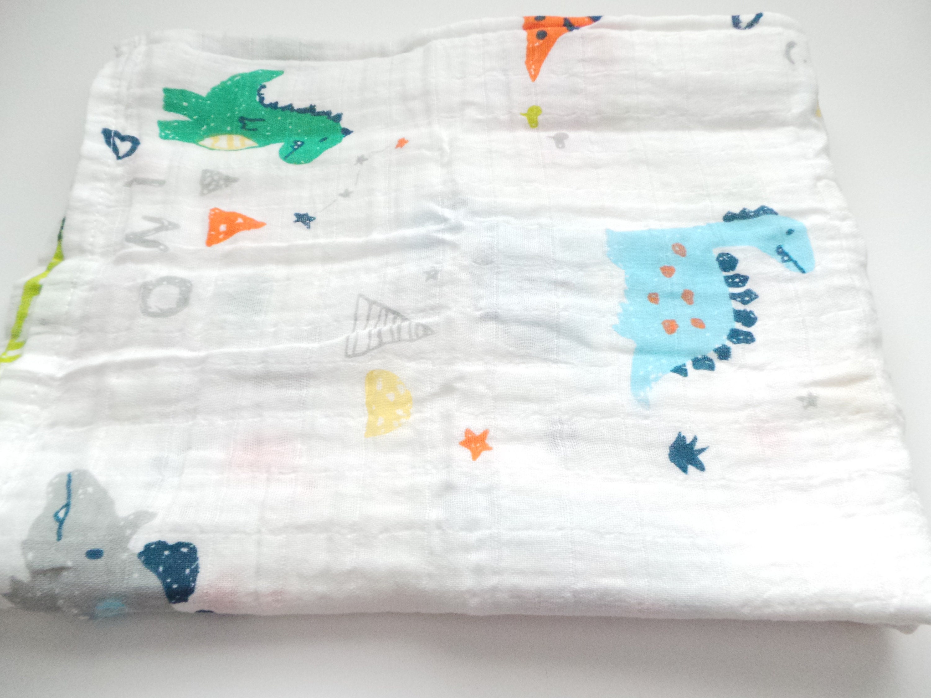 Dinosaur Muslin Blanket Large Soft Bamboo Unisex Baby Muslin Etsy