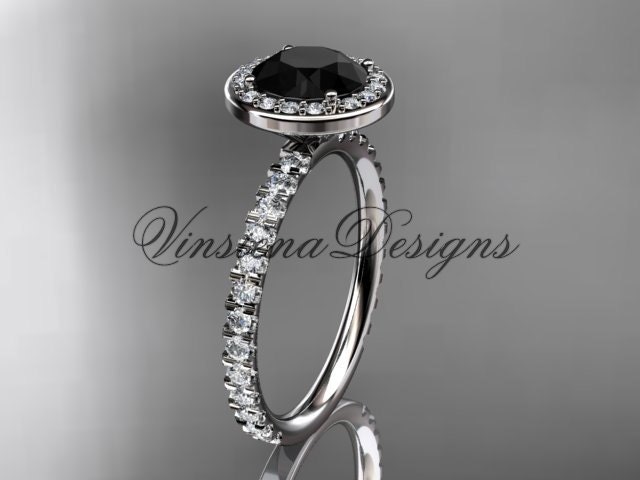 platinum Engagement Ring Black Diamond VD10082thumbnail