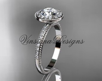 platinum Engagement Ring "Forever One" Moissanite VD10077