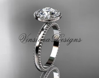 14k White Gold Engagement Ring VD10078