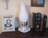 Hobnail White Milk Glass Lamp, vintage