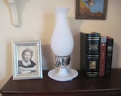 Hobnail White Milk Glass Lamp, vintage