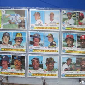 1979 Topps Baseball Trading Cards 1979 complete set in hard binder, Includes Ozzie Smith Nolan Ryan