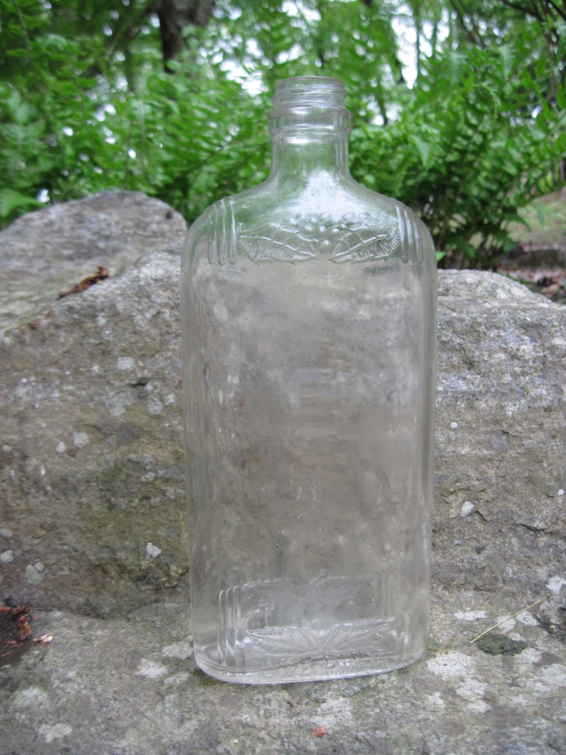 Vintage clear wine bottle one pint Etsy
