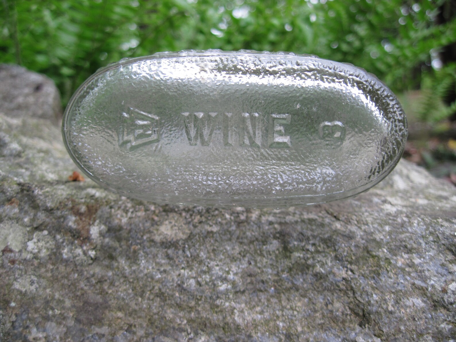 Vintage clear wine bottle one pint Etsy