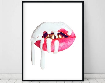Lips poster | Etsy