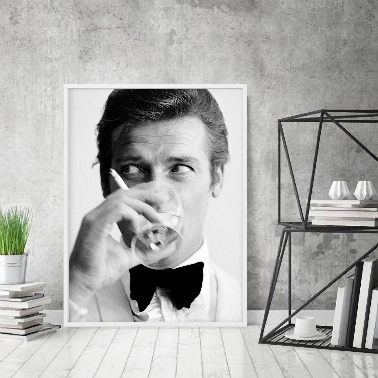 Roger Moore poster Bond Martini Roger Moore James Bond Print Etsy