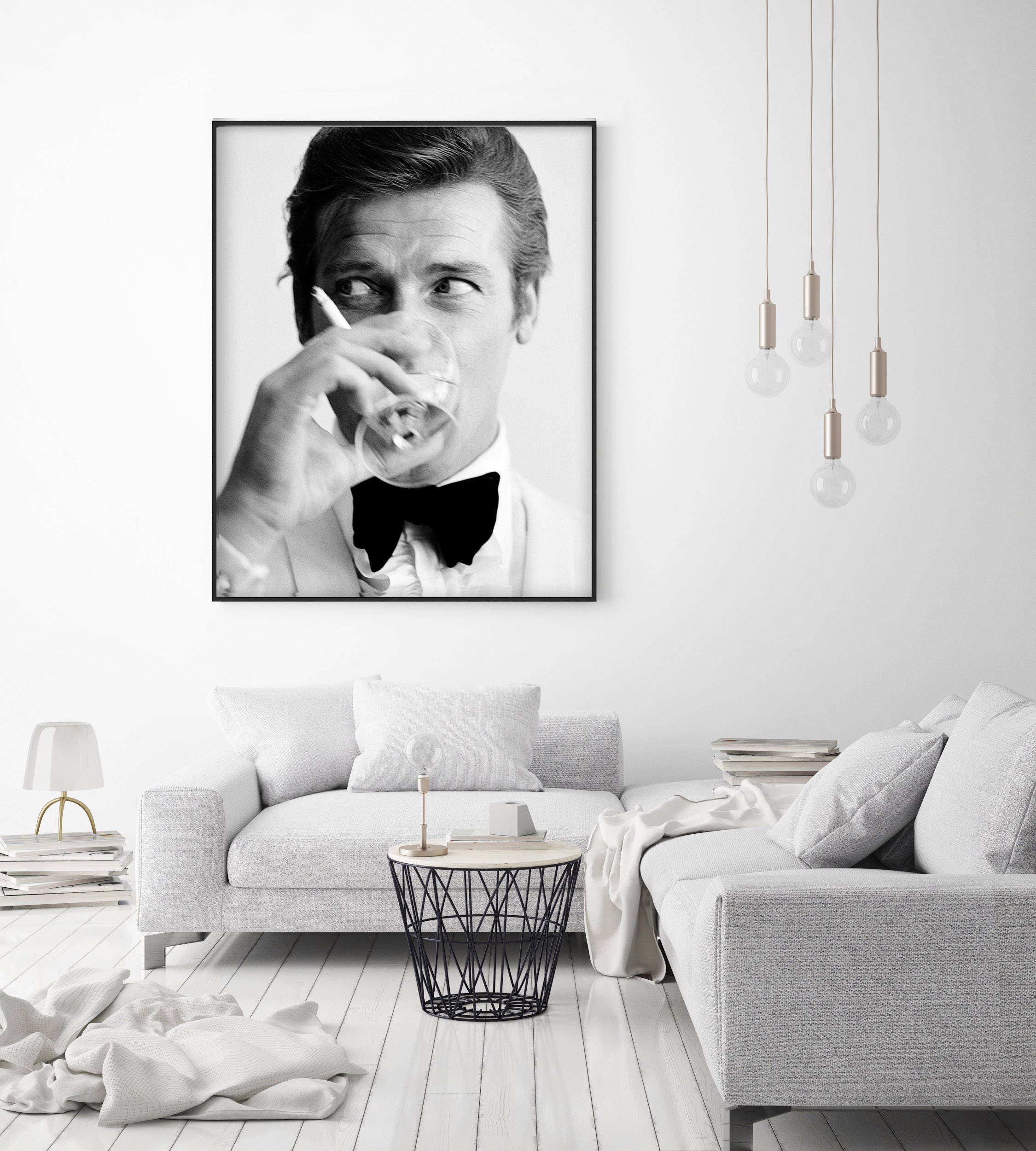 Roger Moore poster Bond Martini Roger Moore James Bond Print Etsy