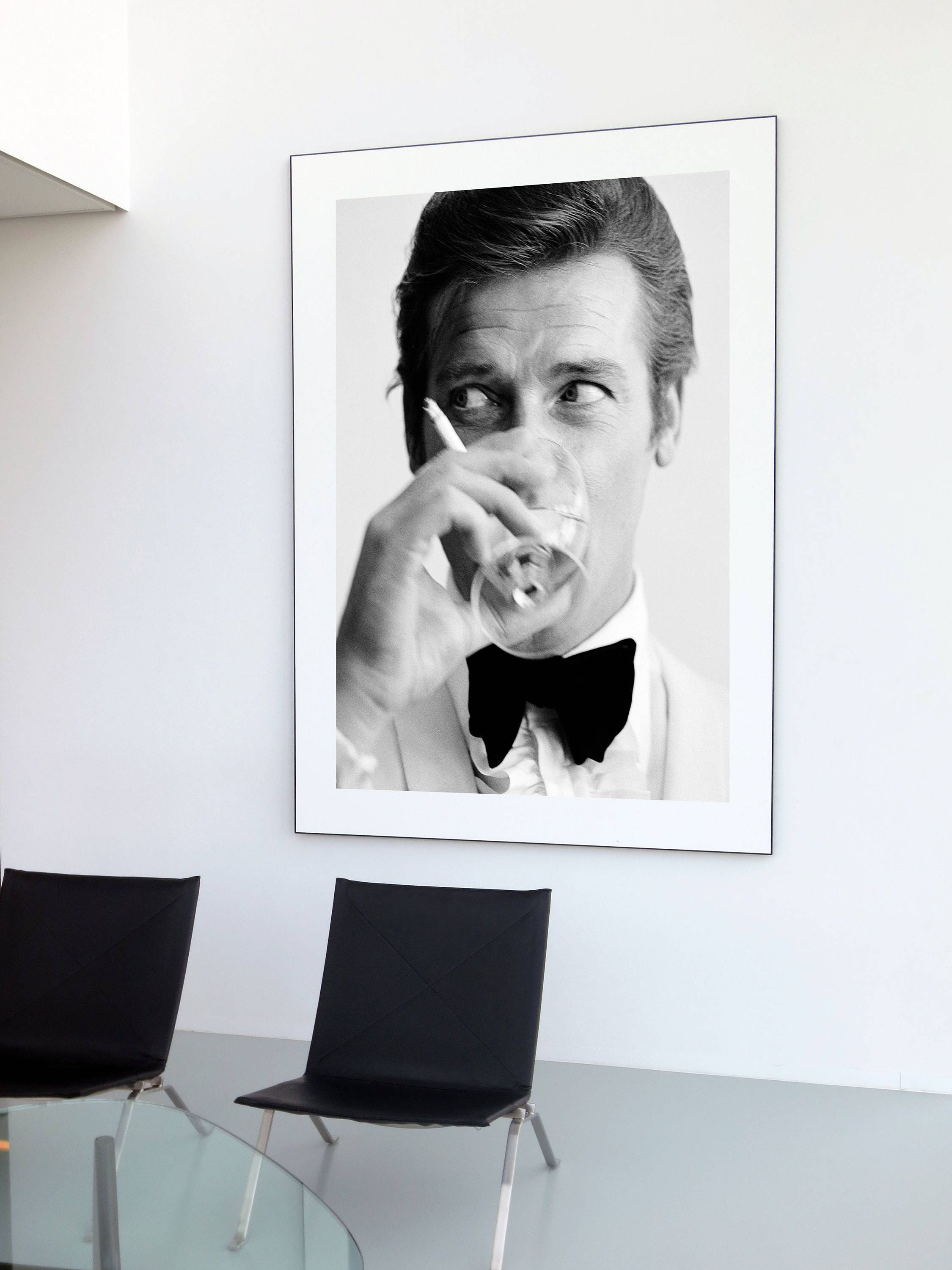 Roger Moore poster Bond Martini Roger Moore James Bond Print Etsy