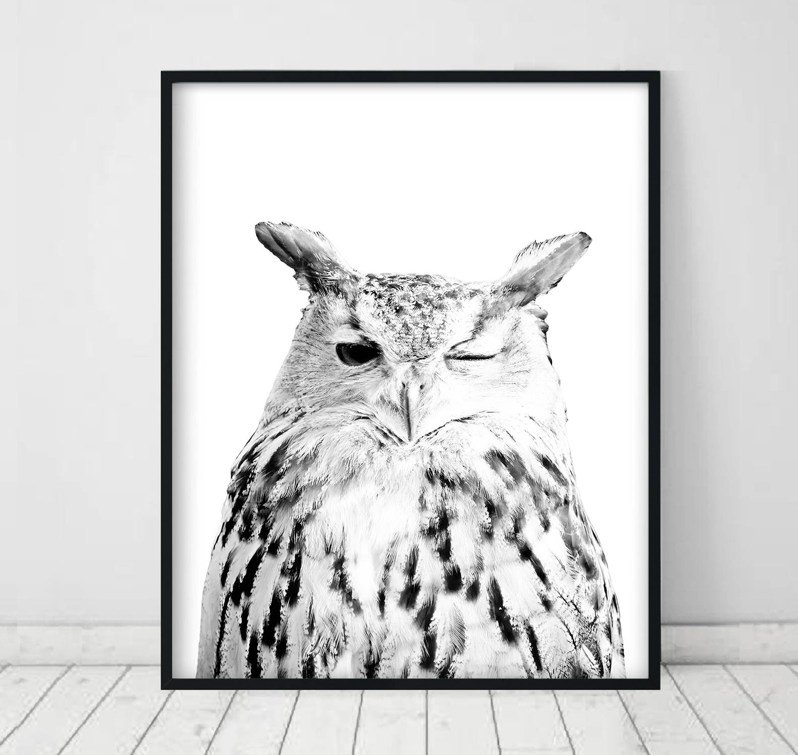 Owl print Owl Printable Art Owl Art Print White Owl decor | Etsy