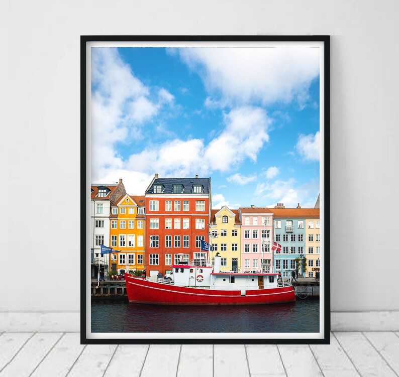 Copenhagen print Nyhavn Landmark Print Copenhagen Photo Etsy