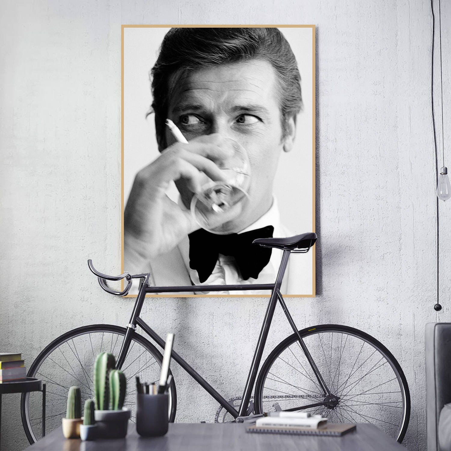 Roger Moore poster Bond Martini Roger Moore James Bond Print Etsy