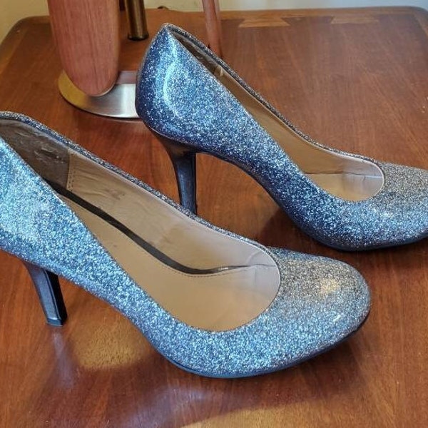 Silver Glitter Shoes Etsy