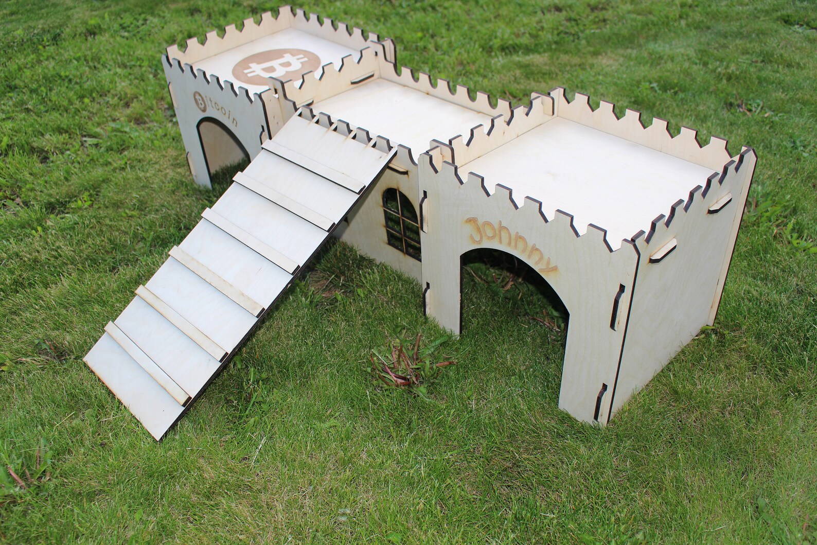 Personalised Wooden Rabbit Bunny Castle House Residence Etsy