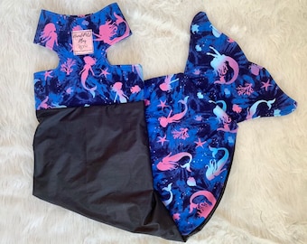 Bolsa de arrastre de cola de sirena personalizada para mascotas discapacitadas, discapacitadas, paralizadas o amputadas