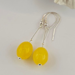 Yellow Amber Earrings, Genuine Amber Earrings, Amber Balls, Sterling Silver Jewelry With Amber, Amber Gift Jewelry, Yellow Amber beads