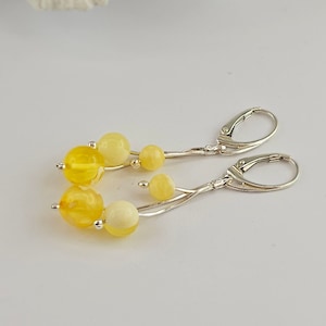 Edle Bernstein Ohrringe, echte Bernstein Ohrringe, Bernsteinkugeln, gelber Bernstein, Silberschmuck mit Bernstein, Bernstein Geschenkschmuck, Bernsteinperlen